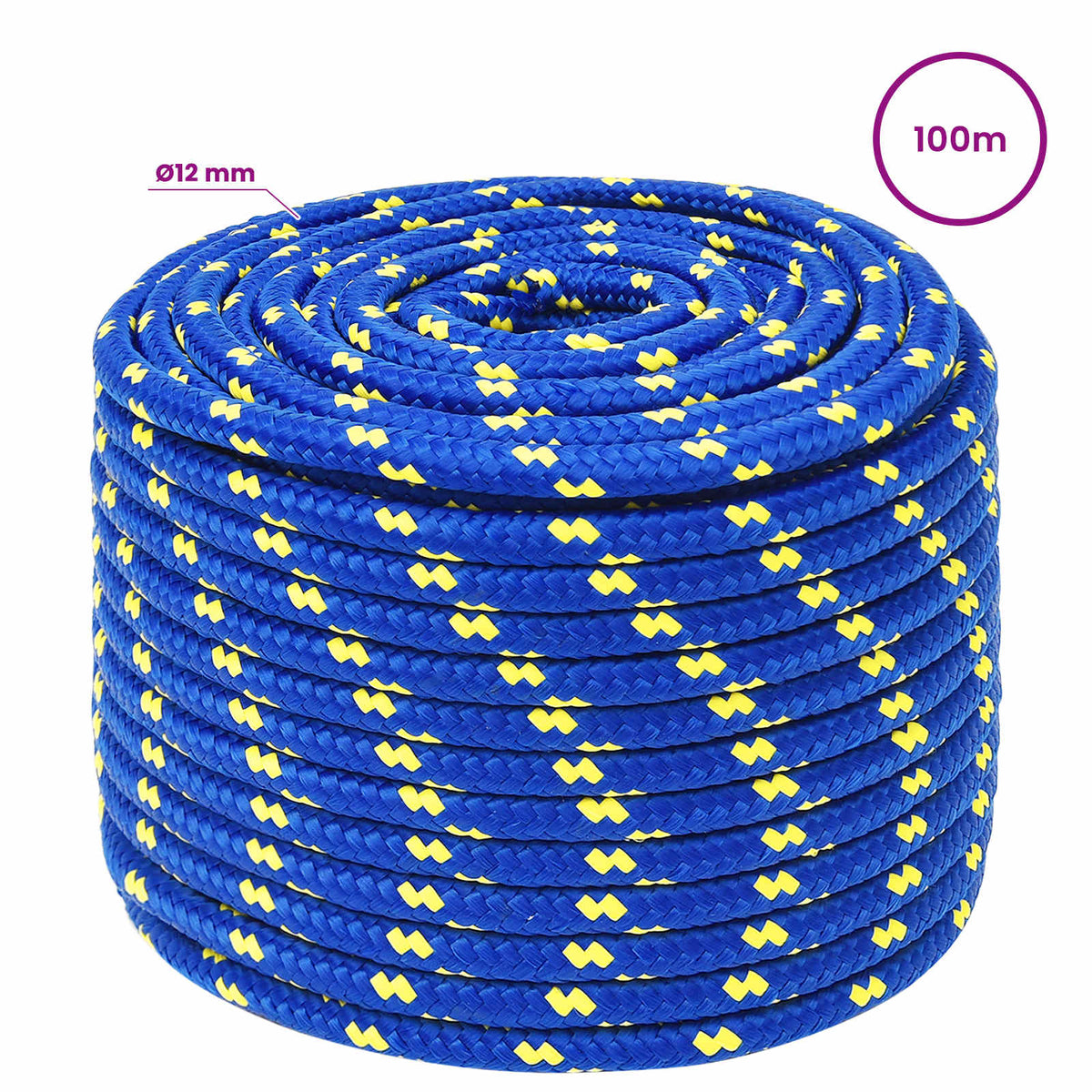 vidaXL Wielofunkcyjna lina gospodarcza 12 mm 100 m niebieski PP