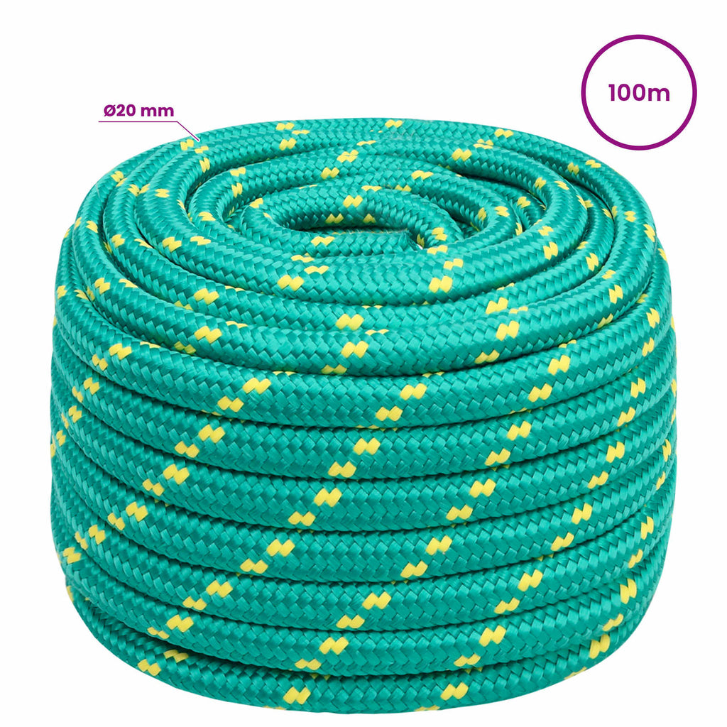 vidaXL Wielofunkcyjna lina gospodarcza 20 mm 100 m zielony PP