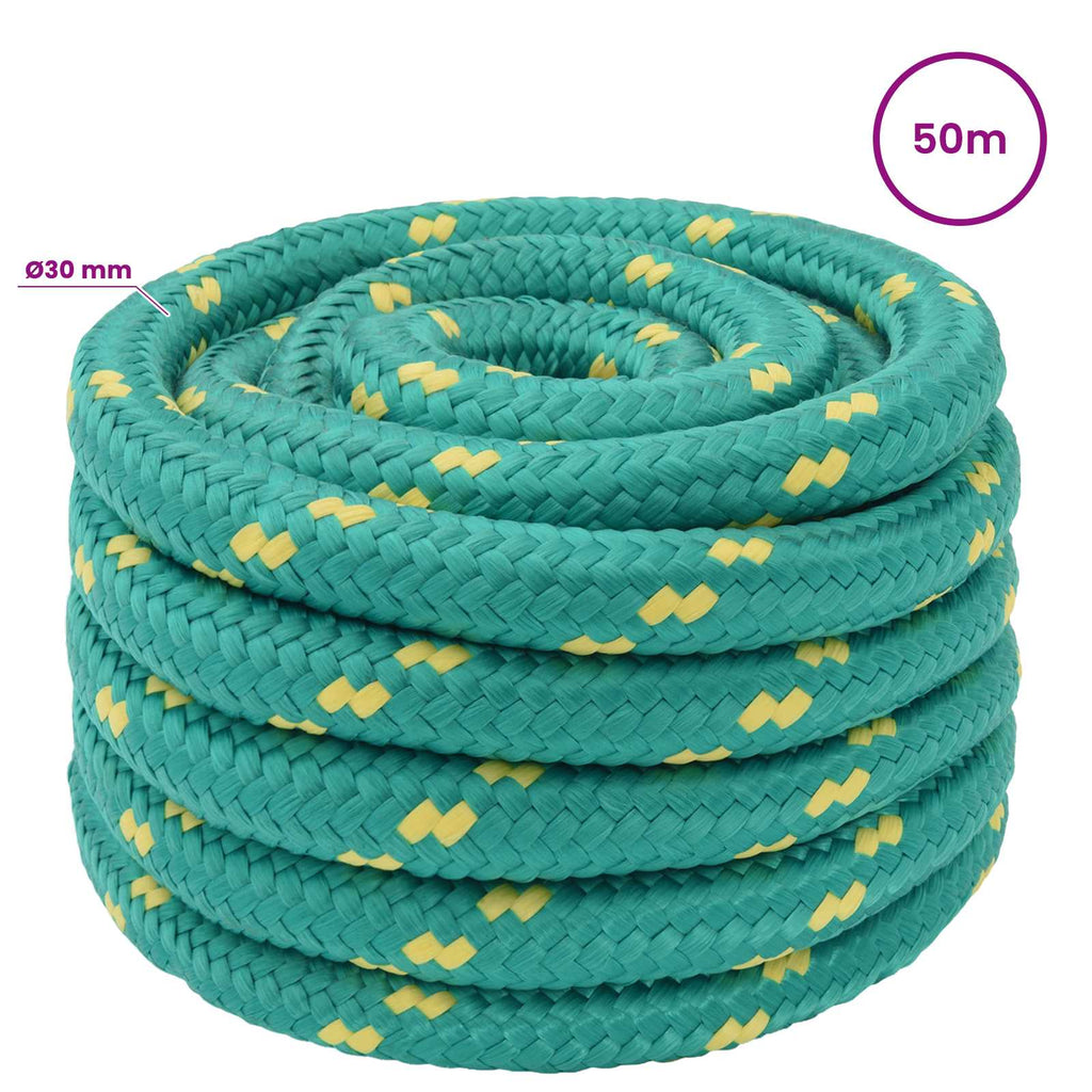 vidaXL Wielofunkcyjna lina gospodarcza 30 mm 50 m zielony PP