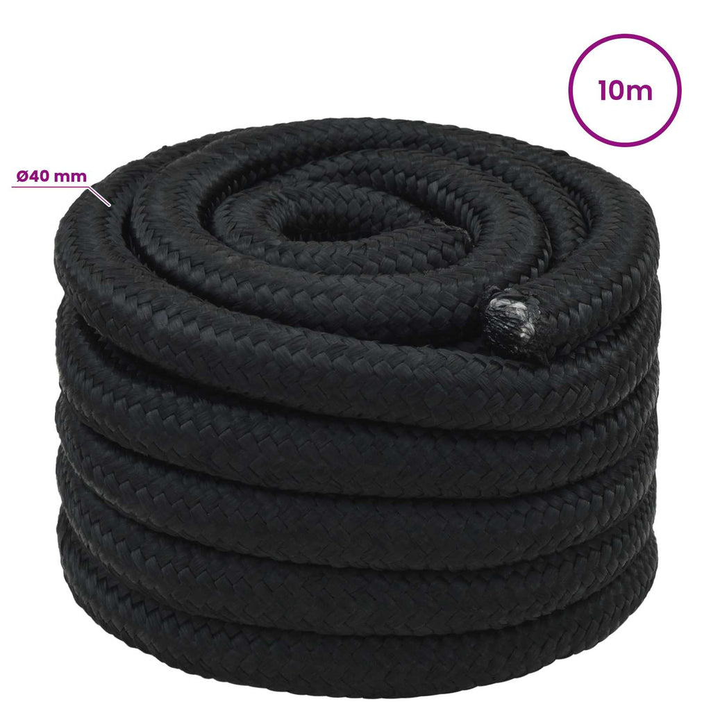 vidaXL Wielofunkcyjna lina gospodarcza 40 mm 10 m Czarny PP