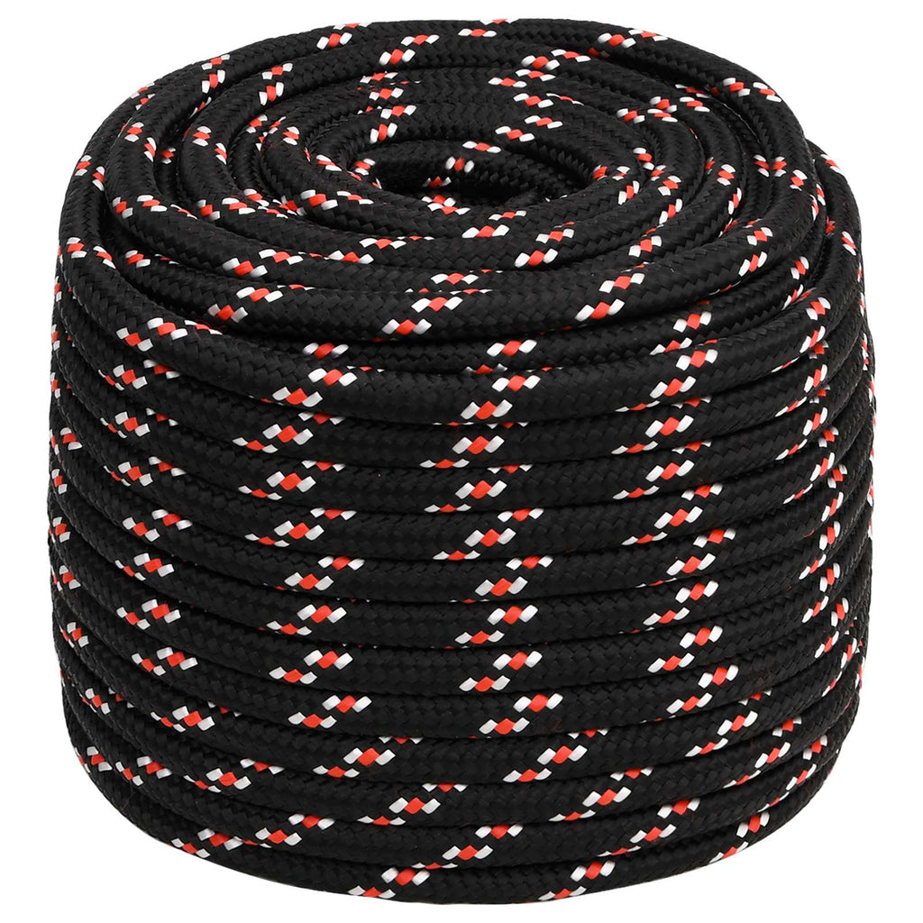 vidaXL Wielofunkcyjna lina gospodarcza 18 mm 25 m Czarny i czerwony PP