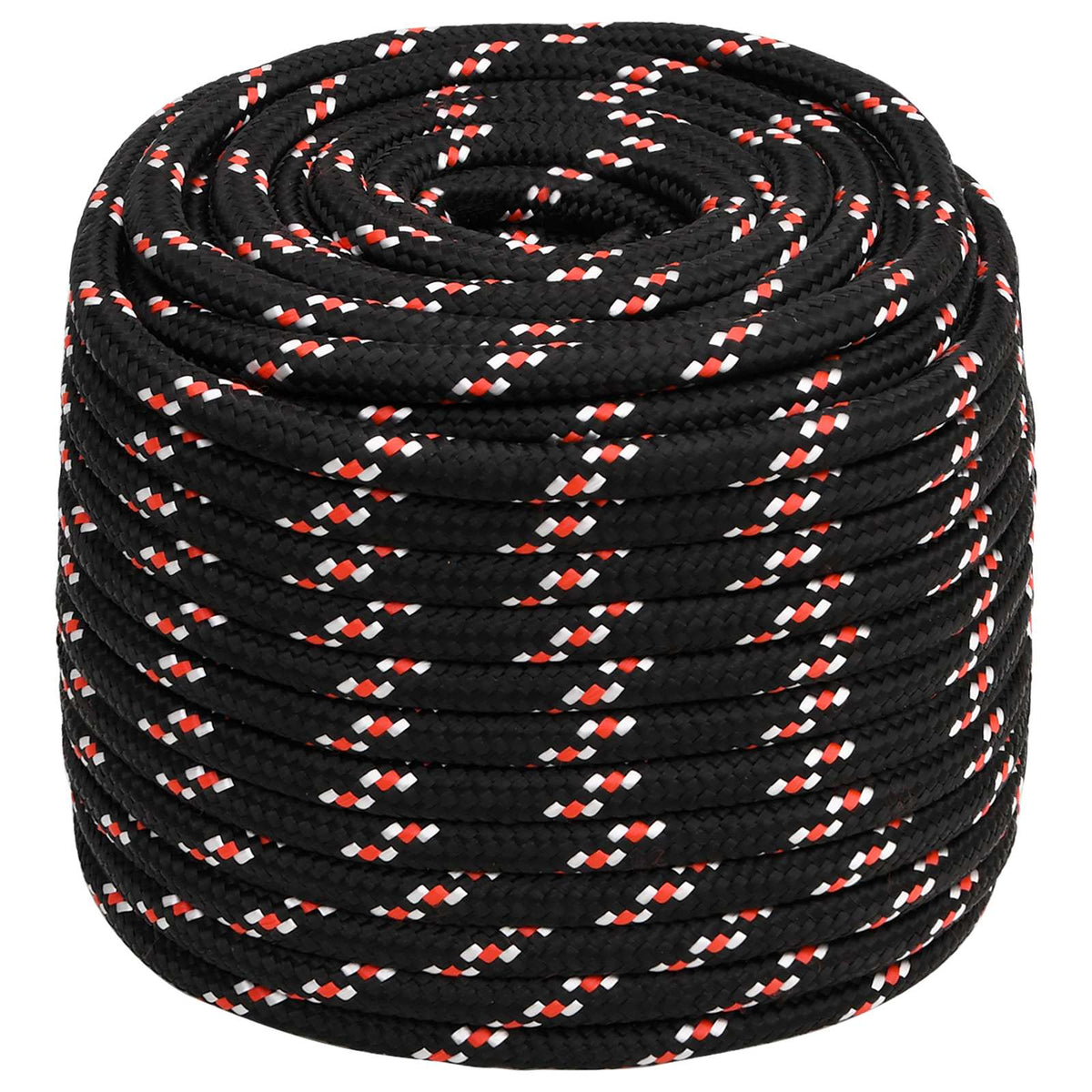vidaXL Wielofunkcyjna lina gospodarcza 18 mm 25 m Czarny i czerwony PP