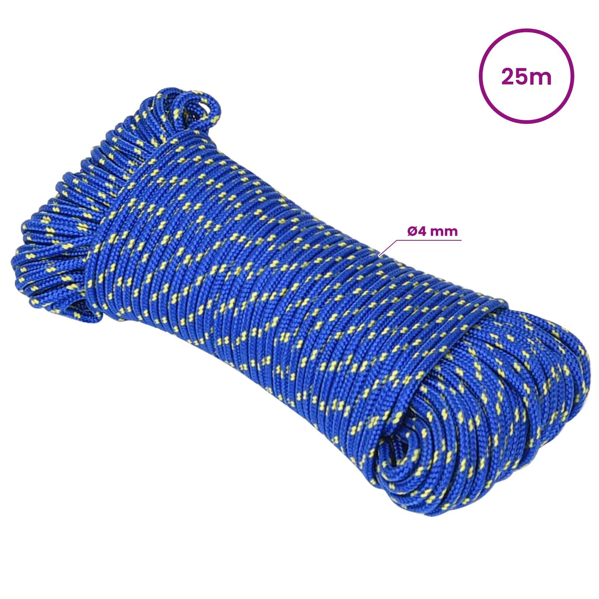 vidaXL Wielofunkcyjna lina gospodarcza 4 mm 25 m niebieski PP