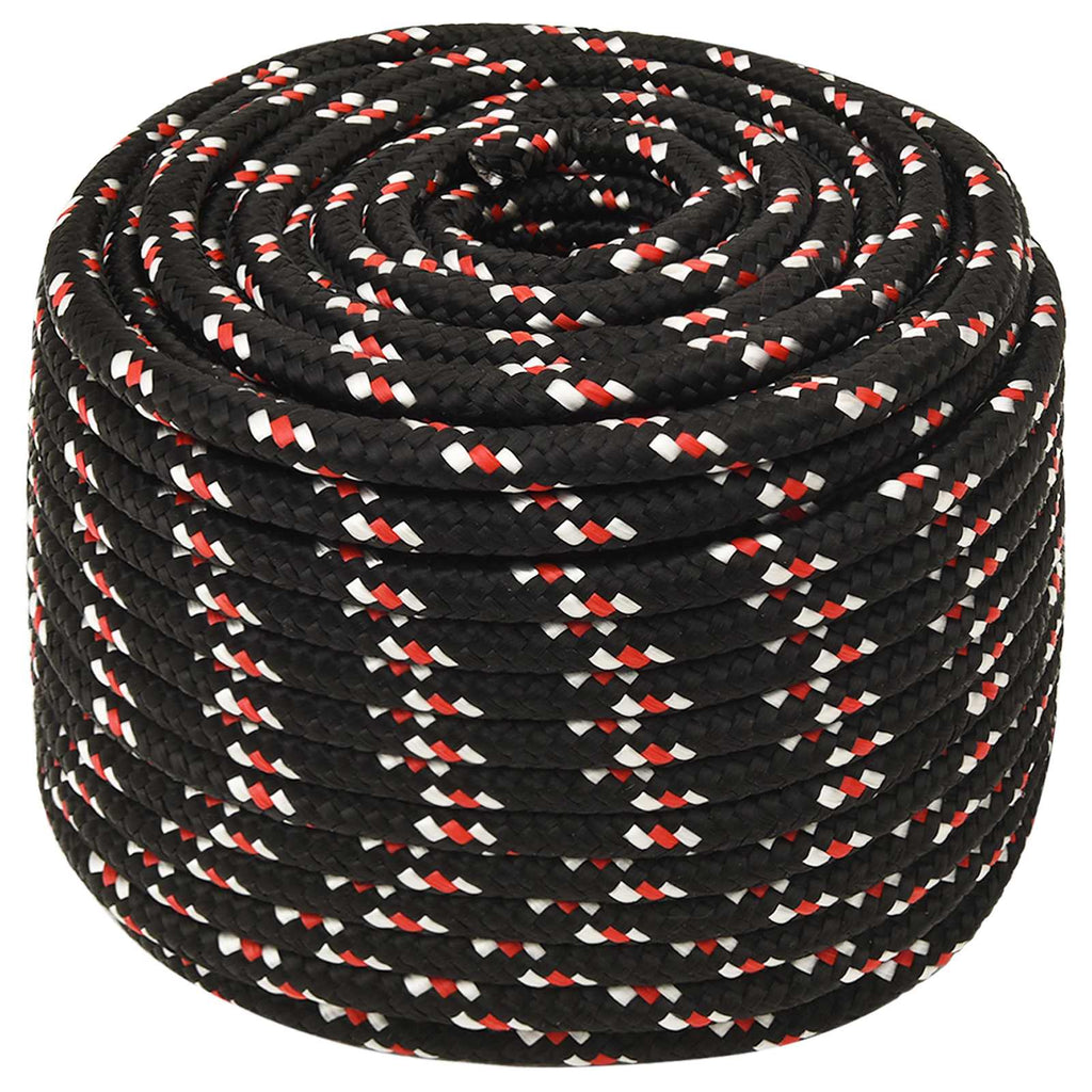 vidaXL Wielofunkcyjna lina gospodarcza 14 mm 100 m Czarny i czerwony