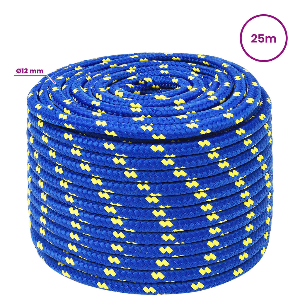 vidaXL Wielofunkcyjna lina gospodarcza 12 mm 25 m niebieski PP