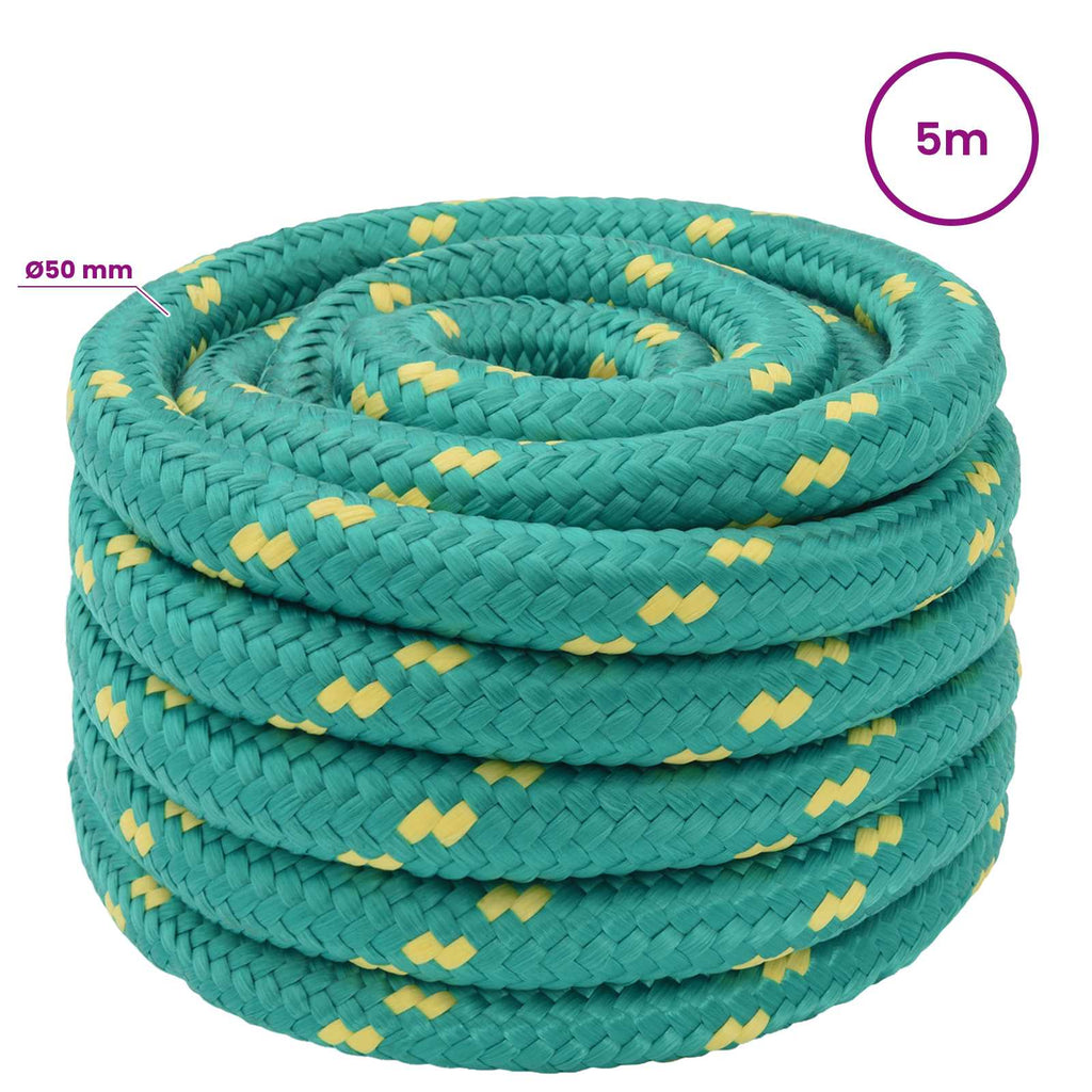 vidaXL Wielofunkcyjna lina gospodarcza 50 mm 5 m zielony PP
