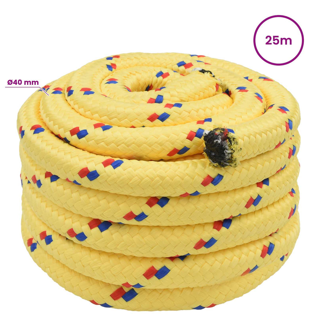 vidaXL Wielofunkcyjna lina gospodarcza 40 mm 25 m żółty PP