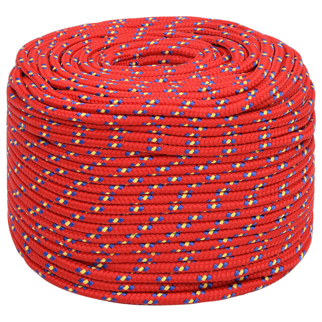vidaXL Wielofunkcyjna lina gospodarcza 10 mm 100 m czerwony PP