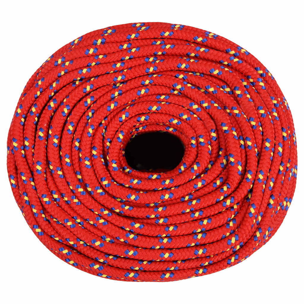 vidaXL Wielofunkcyjna lina gospodarcza 10 mm 500 m czerwony PP