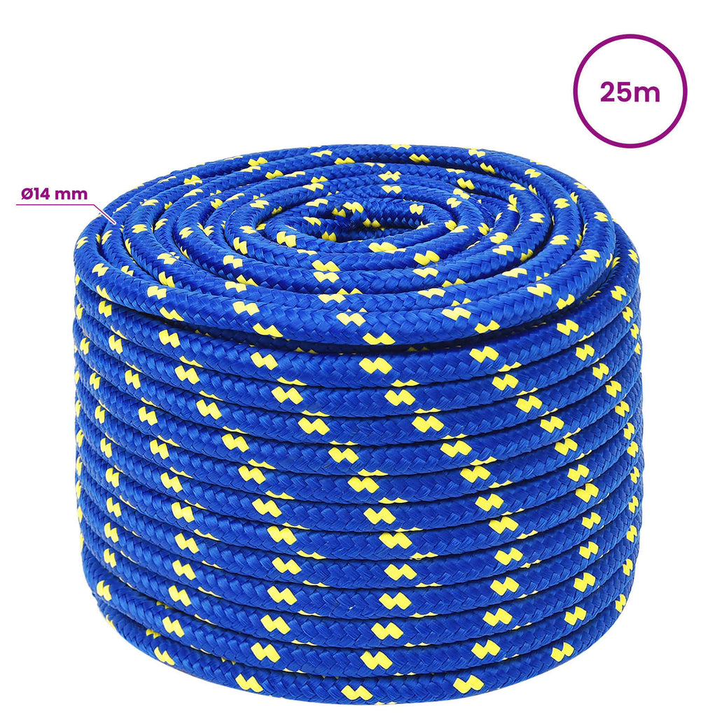 vidaXL Wielofunkcyjna lina gospodarcza 14 mm 25 m niebieski PP