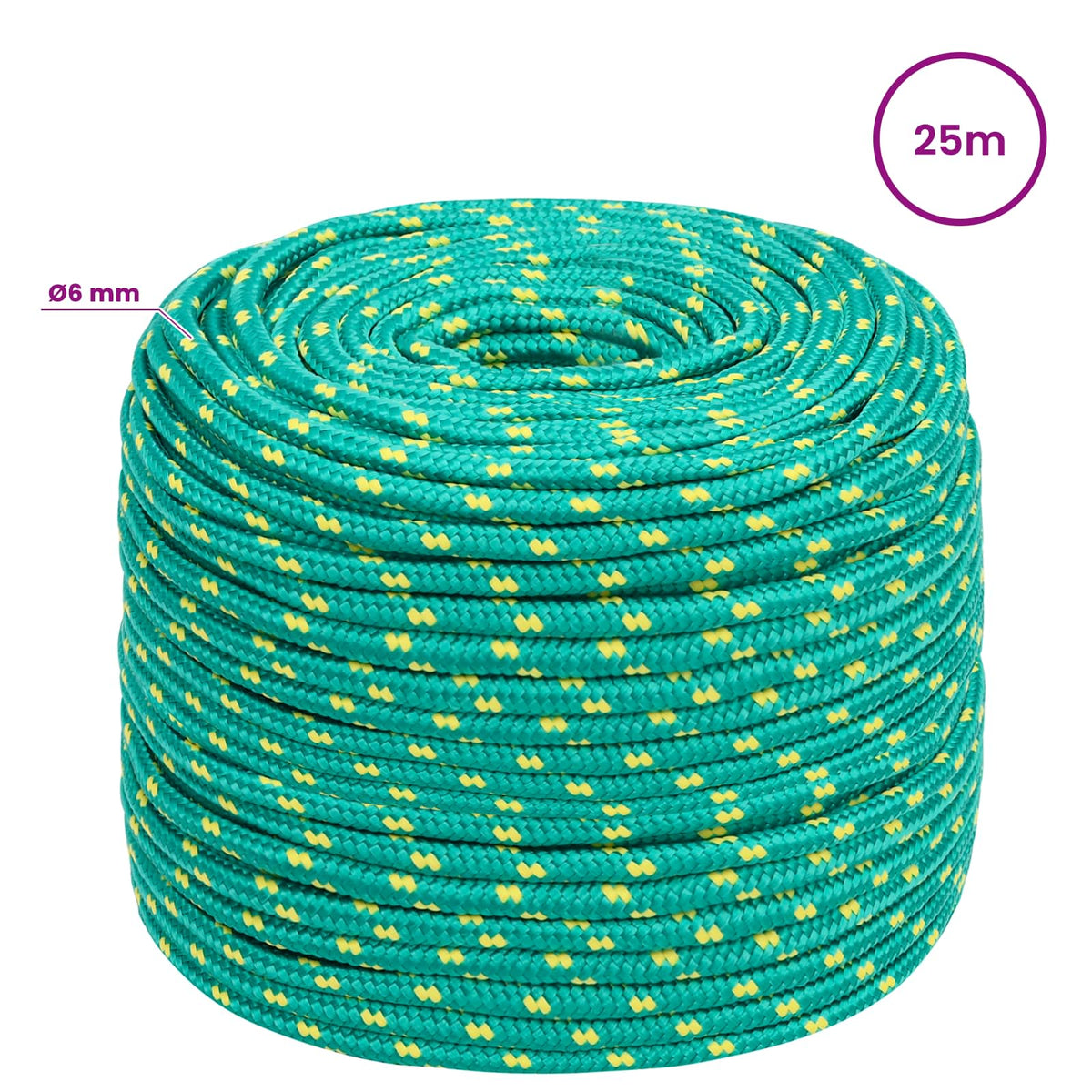 vidaXL Wielofunkcyjna lina gospodarcza 6 mm 25 m zielony PP
