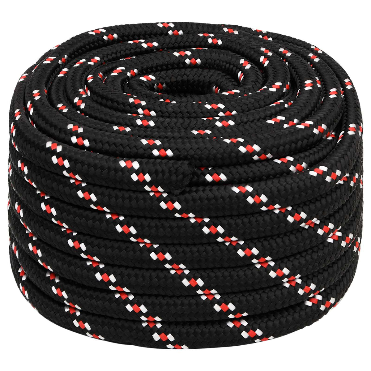 vidaXL Wielofunkcyjna lina gospodarcza 20 mm 50 m Czarny i czerwony PP