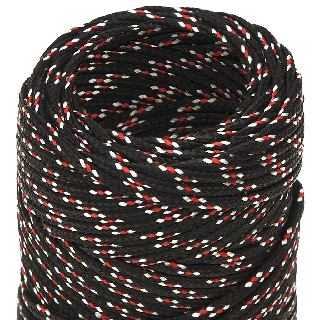 vidaXL Wielofunkcyjna lina gospodarcza 2 mm 250 m Czarny i czerwony PP