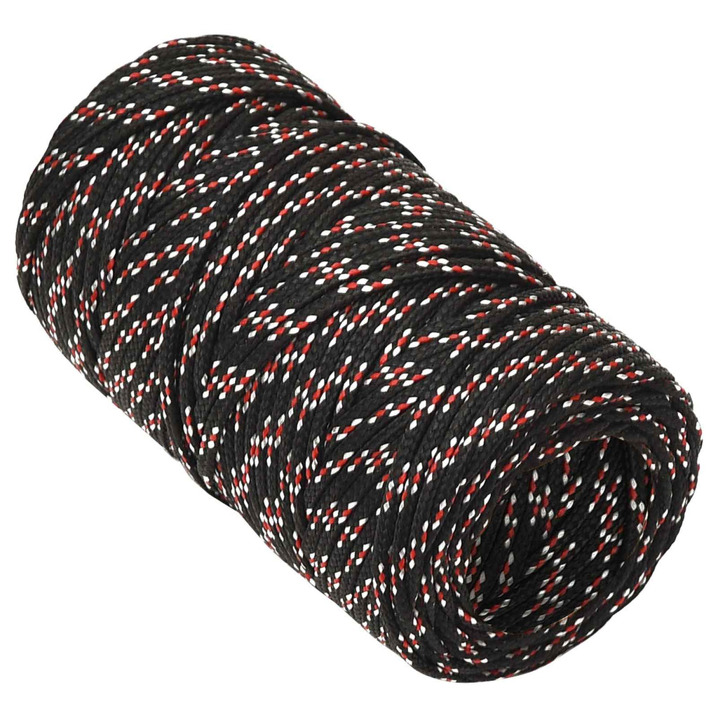 vidaXL Wielofunkcyjna lina gospodarcza 2 mm 250 m Czarny i czerwony PP