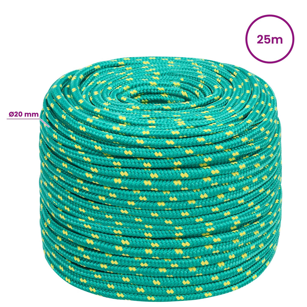 vidaXL Wielofunkcyjna lina gospodarcza 20 mm 25 m zielony PP