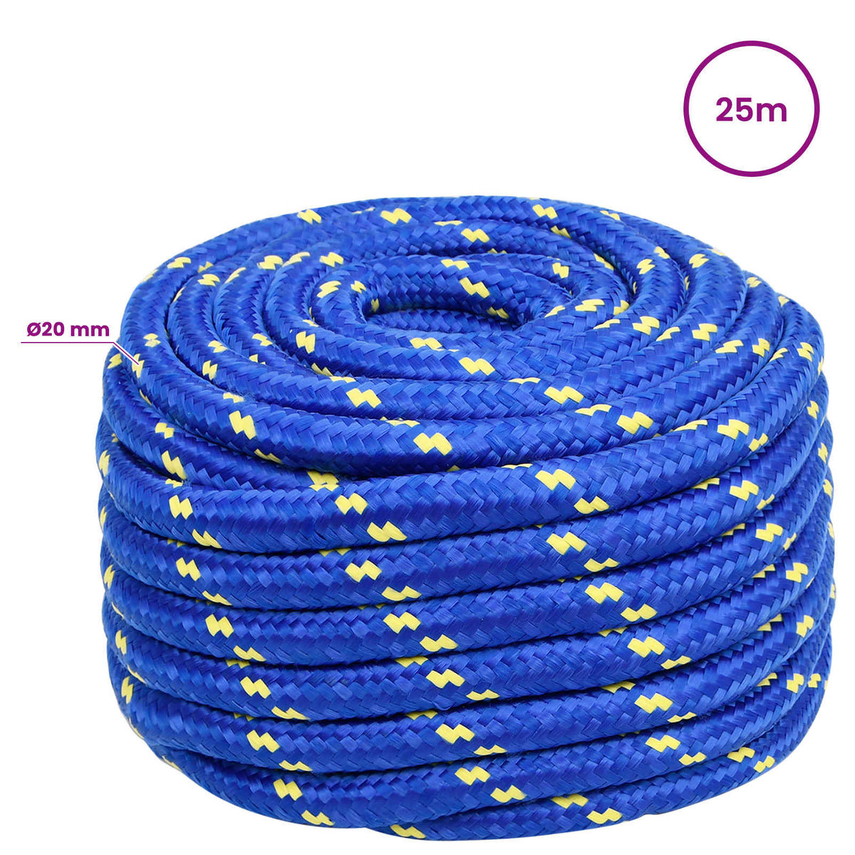 vidaXL Wielofunkcyjna lina gospodarcza 20 mm 25 m niebieski PP