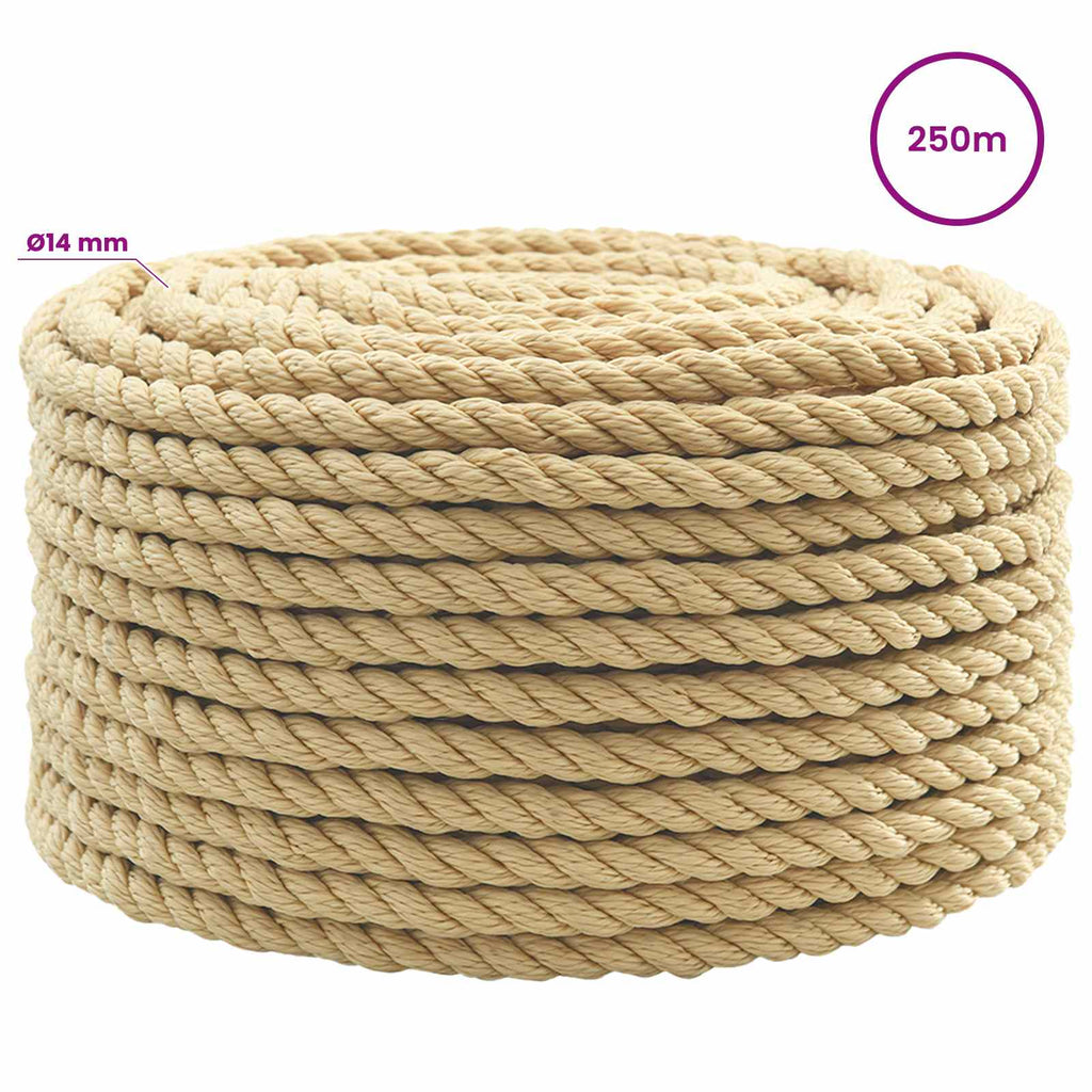 vidaXL Wielofunkcyjna lina gospodarcza 14 mm 250 m naturalny PP