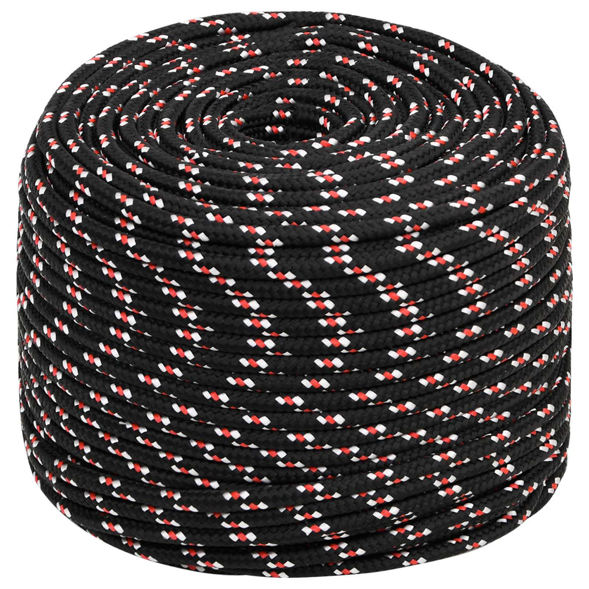 vidaXL Wielofunkcyjna lina gospodarcza 8 mm 50 m Czarny i czerwony PP