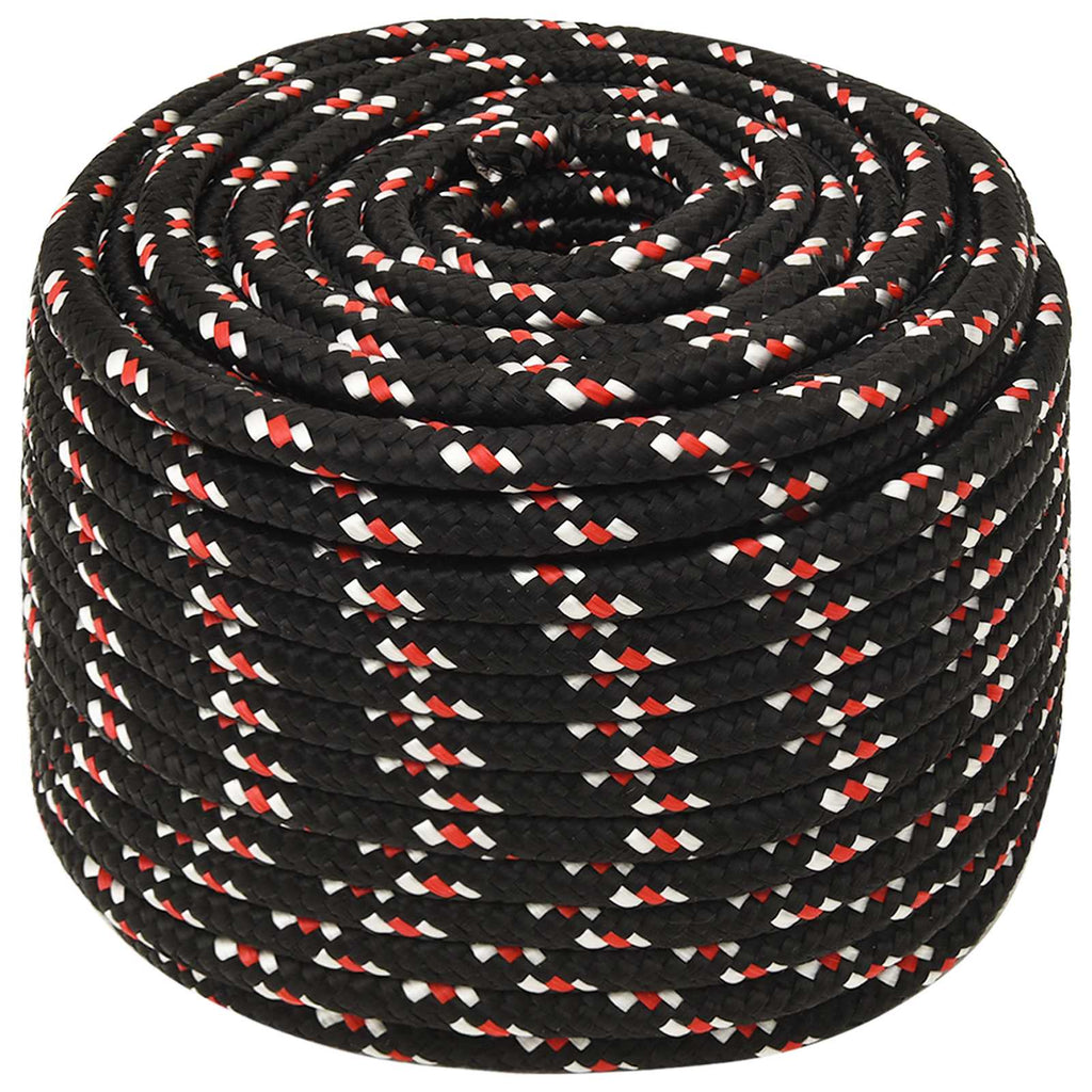 vidaXL Wielofunkcyjna lina gospodarcza 12 mm 100 m Czarny i czerwony