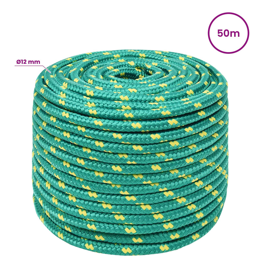 vidaXL Wielofunkcyjna lina gospodarcza 12 mm 50 m zielony PP