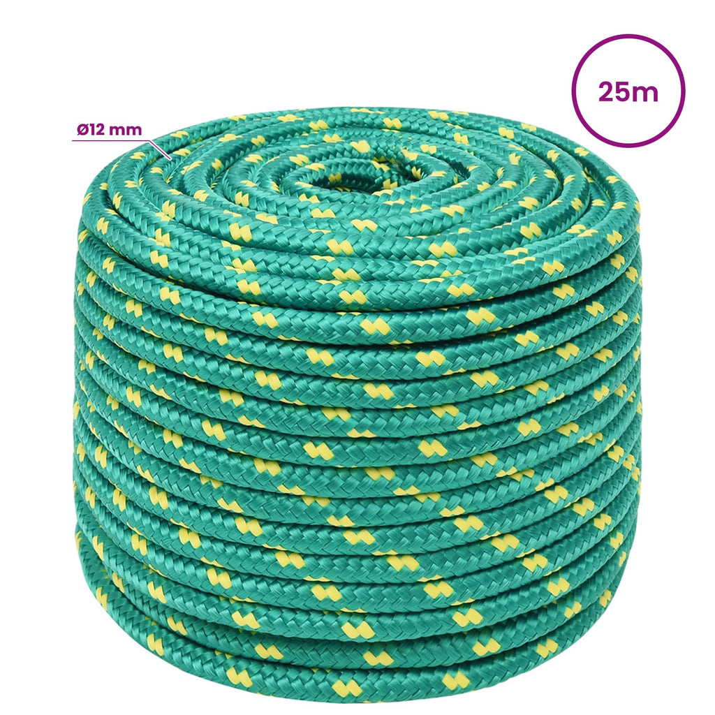 vidaXL Wielofunkcyjna lina gospodarcza 12 mm 25 m zielony PP