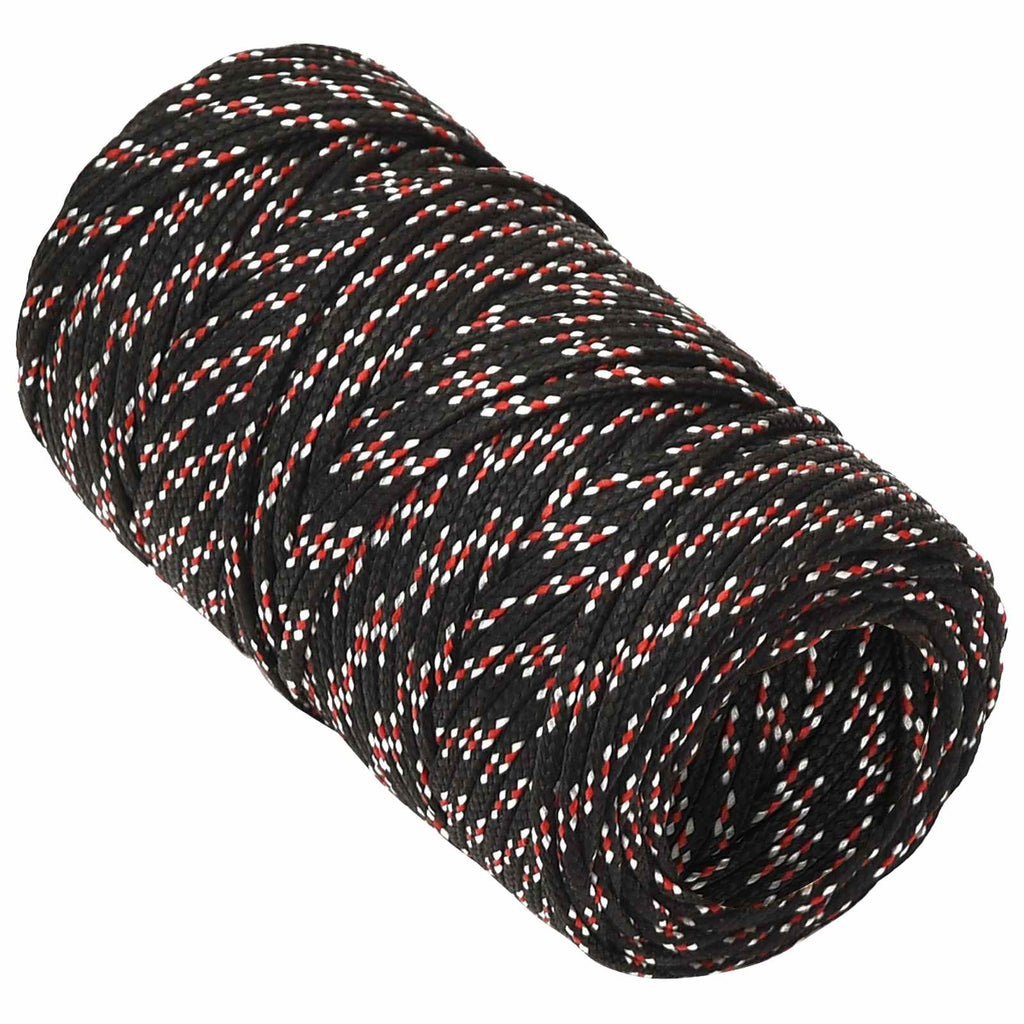 vidaXL Wielofunkcyjna lina gospodarcza 2 mm 100 m Czarny i czerwony PP