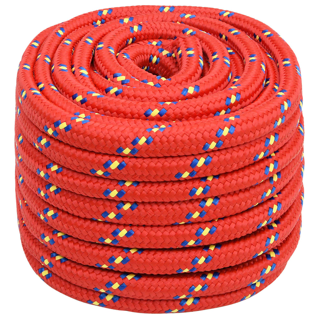 vidaXL Wielofunkcyjna lina gospodarcza 20 mm 100 m czerwony PP