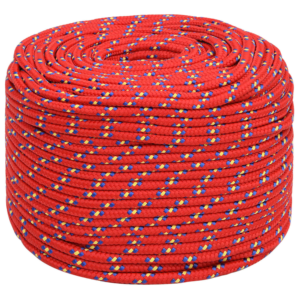 vidaXL Wielofunkcyjna lina gospodarcza 8 mm 250 m czerwony PP
