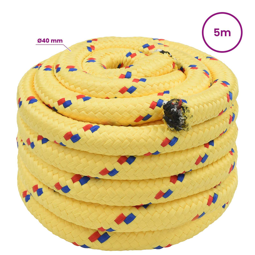 vidaXL Wielofunkcyjna lina gospodarcza 40 mm 5 m żółty PP