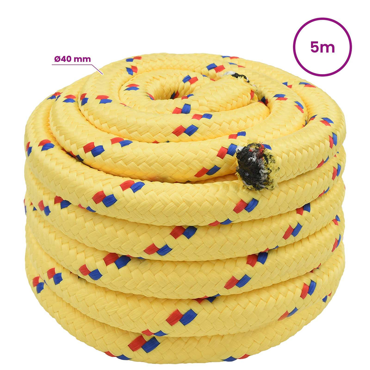 vidaXL Wielofunkcyjna lina gospodarcza 40 mm 5 m żółty PP