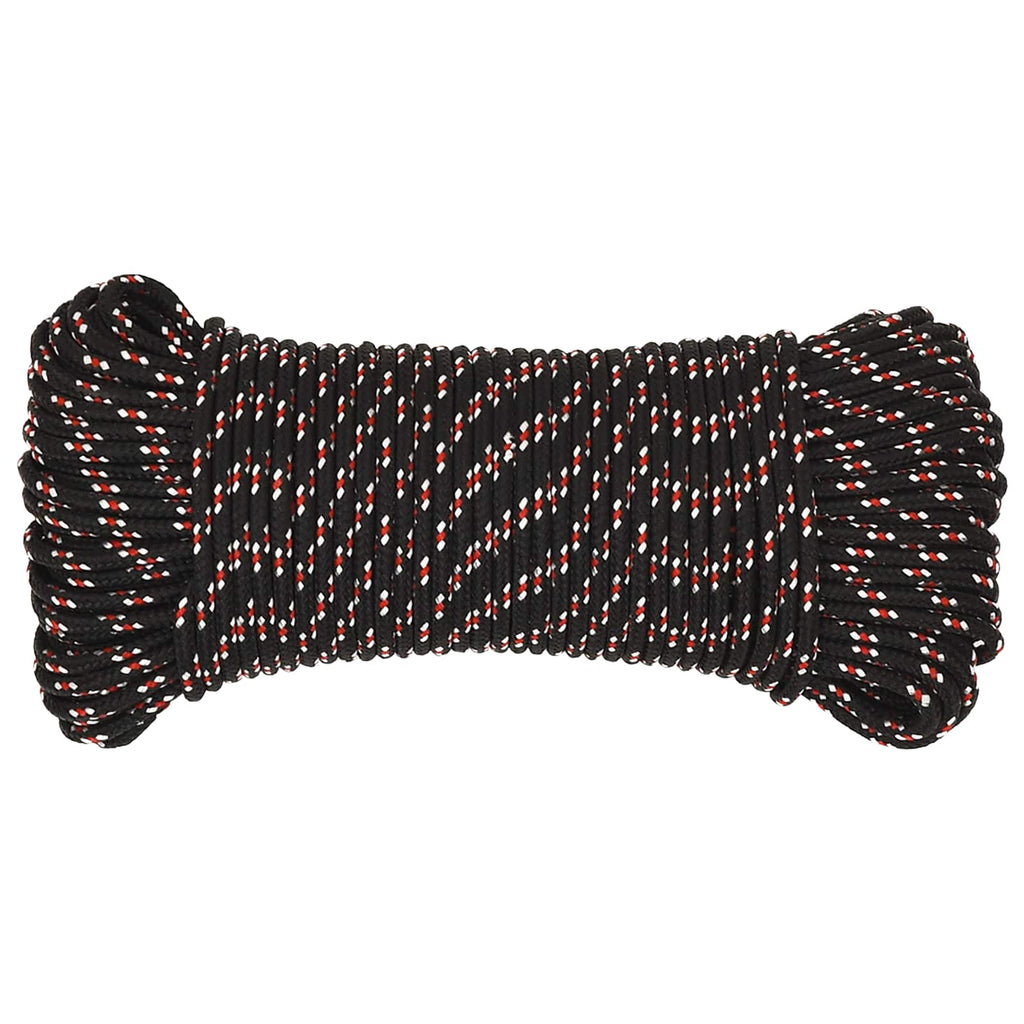 vidaXL Wielofunkcyjna lina gospodarcza 3 mm 50 m Czarny i czerwony PP