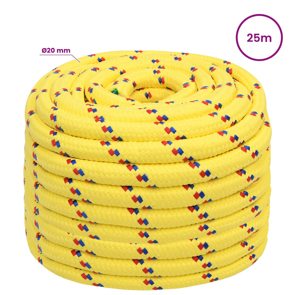 vidaXL Wielofunkcyjna lina gospodarcza 20 mm 25 m żółty PP