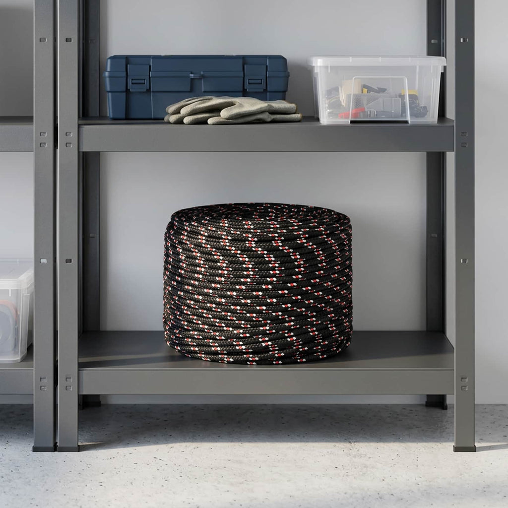 vidaXL Wielofunkcyjna lina gospodarcza 8 mm 50 m Czarny i czerwony PP