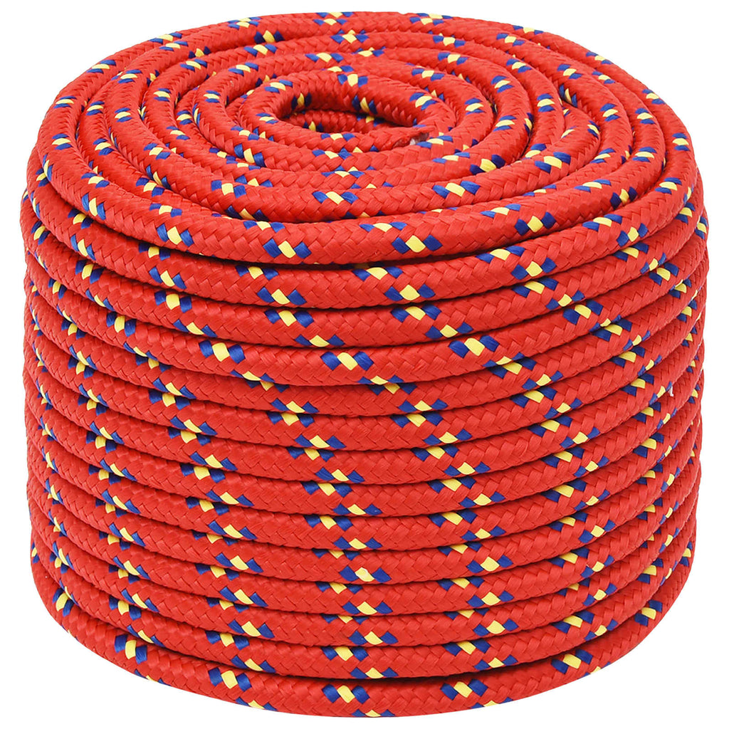 vidaXL Wielofunkcyjna lina gospodarcza 14 mm 25 m czerwony PP