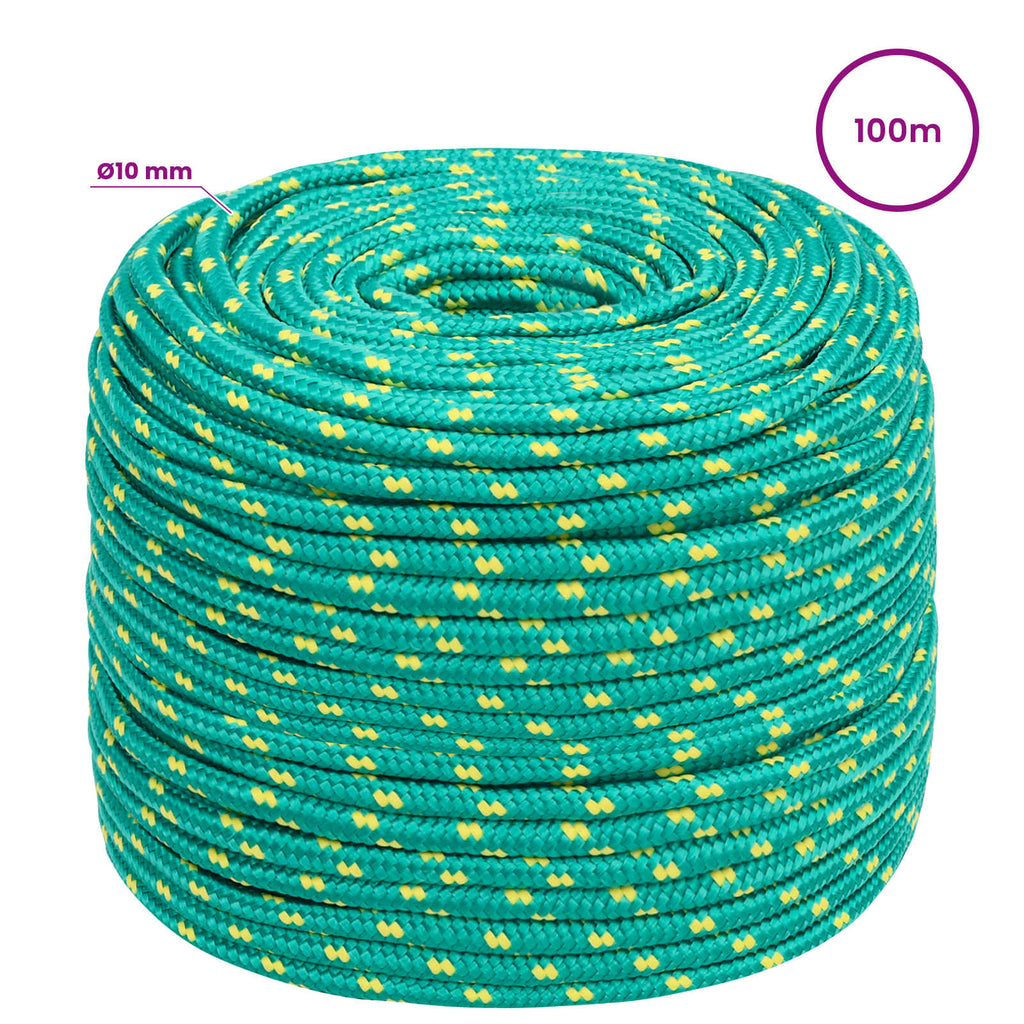 vidaXL Wielofunkcyjna lina gospodarcza 10 mm 100 m zielony PP