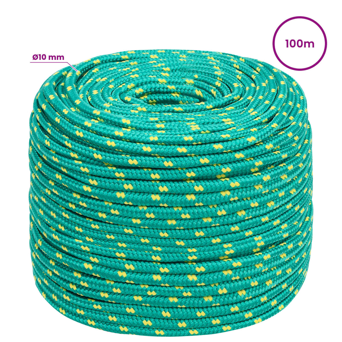 vidaXL Wielofunkcyjna lina gospodarcza 10 mm 100 m zielony PP