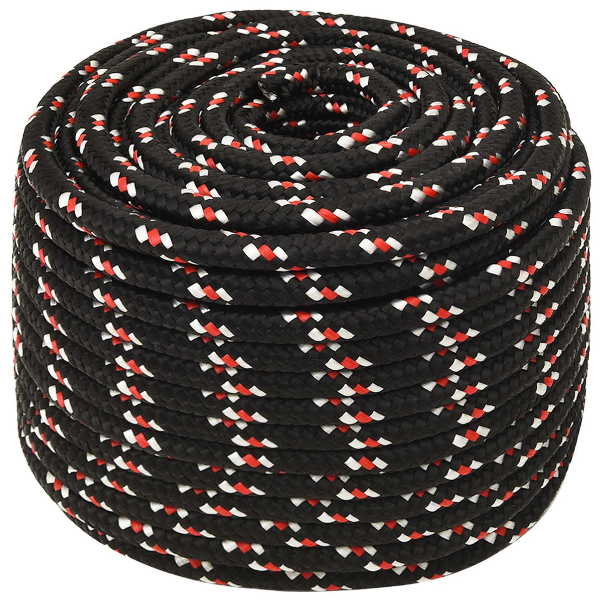 vidaXL Wielofunkcyjna lina gospodarcza 16 mm 25 m Czarny i czerwony PP