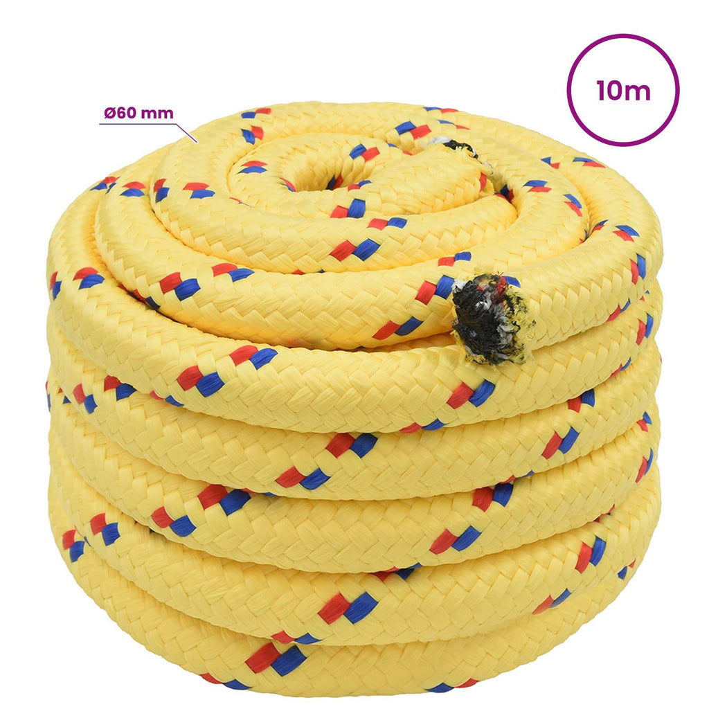 vidaXL Wielofunkcyjna lina gospodarcza 60 mm 10 m żółty PP