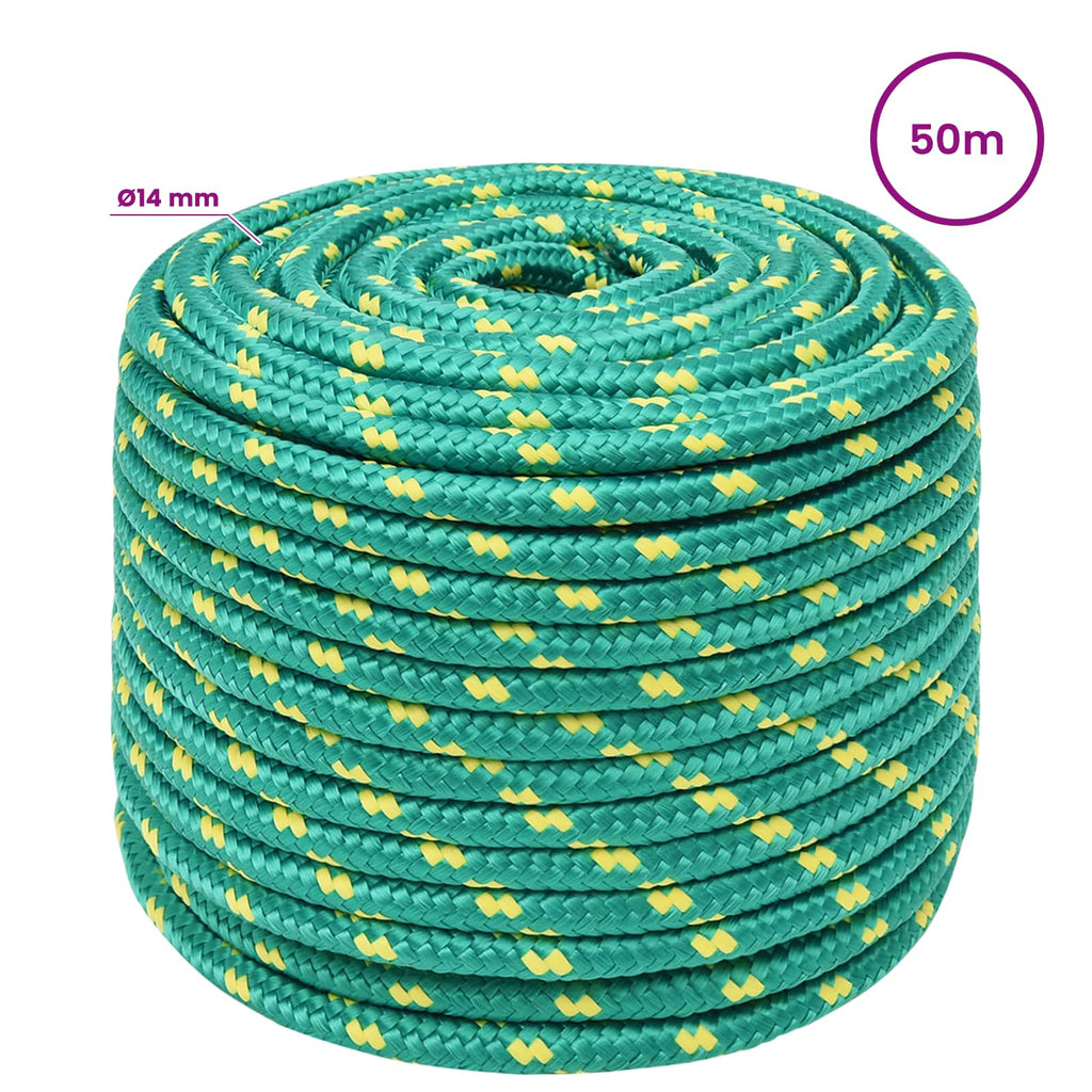 vidaXL Wielofunkcyjna lina gospodarcza 14 mm 50 m zielony PP