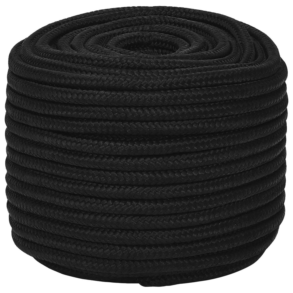 vidaXL Wielofunkcyjna lina gospodarcza 12 mm 100 m Czarny Poliester