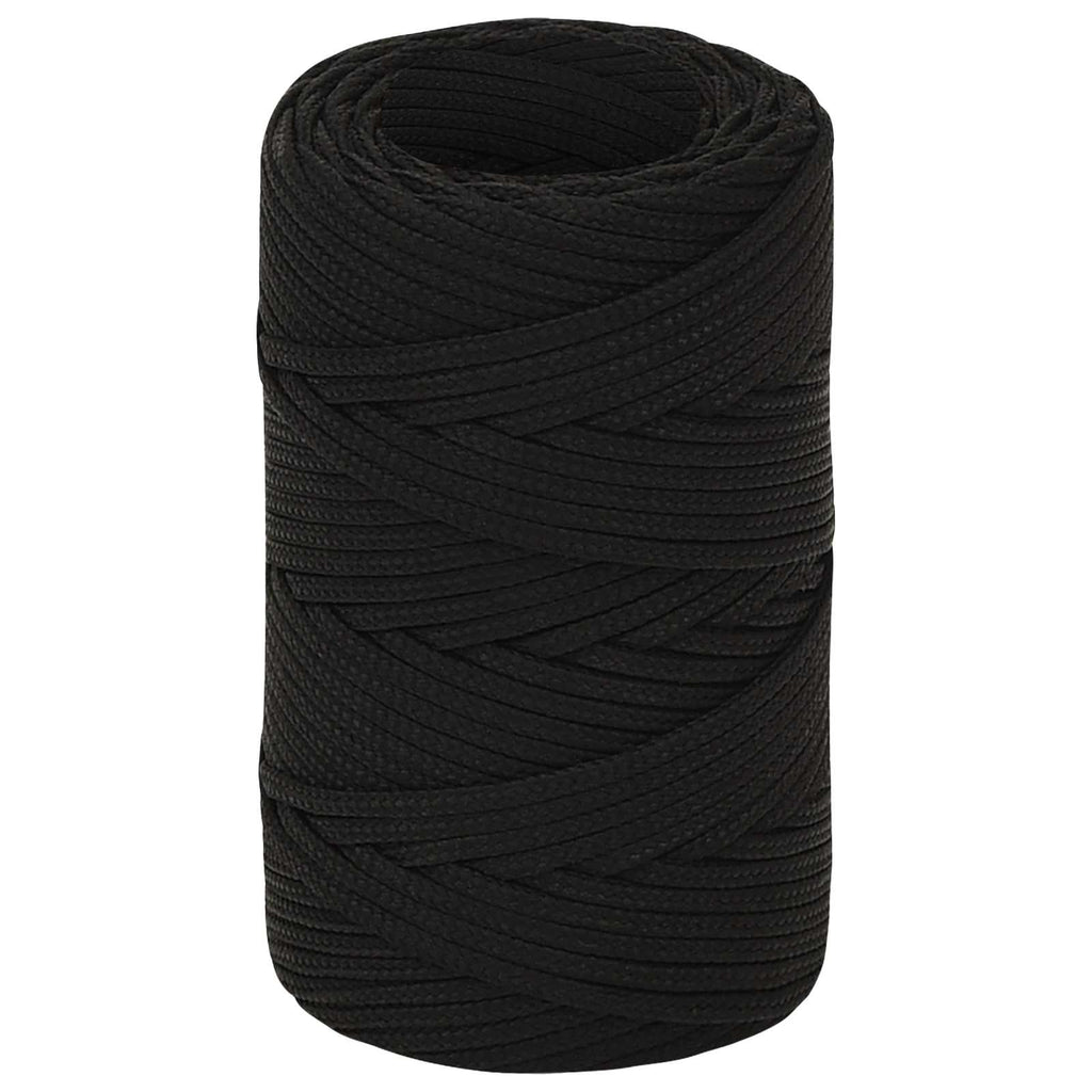 vidaXL Wielofunkcyjna lina gospodarcza 2 mm 100 m Czarny Poliester