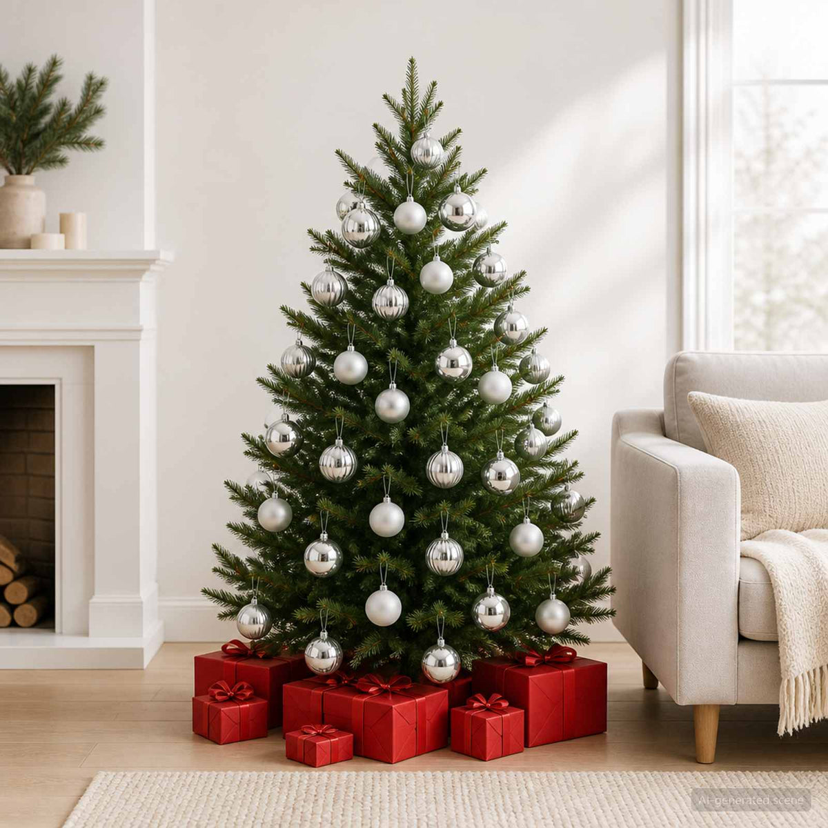vidaXL Zestaw bombek świątecznych XL 15 szt. srebrny Ø 10 cm