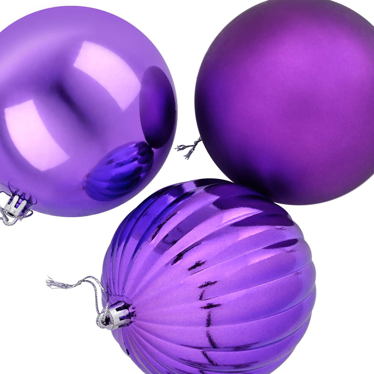 vidaXL Zestaw bombek choinkowych XXL 3 szt. Liliowy Ø 25 cm