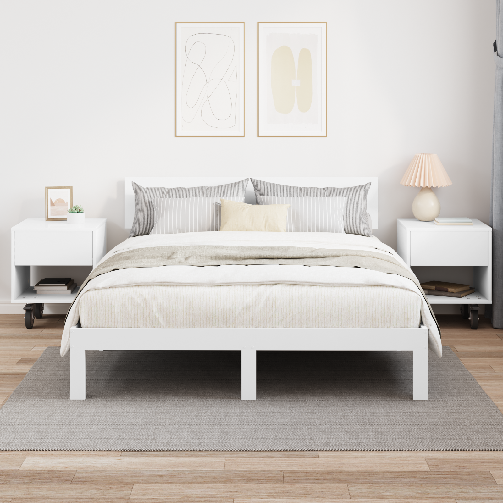 vidaXL Stolik nocny 2 szt. Biały 40,5 x 40 x 48 cm Drewno inżynieryjne