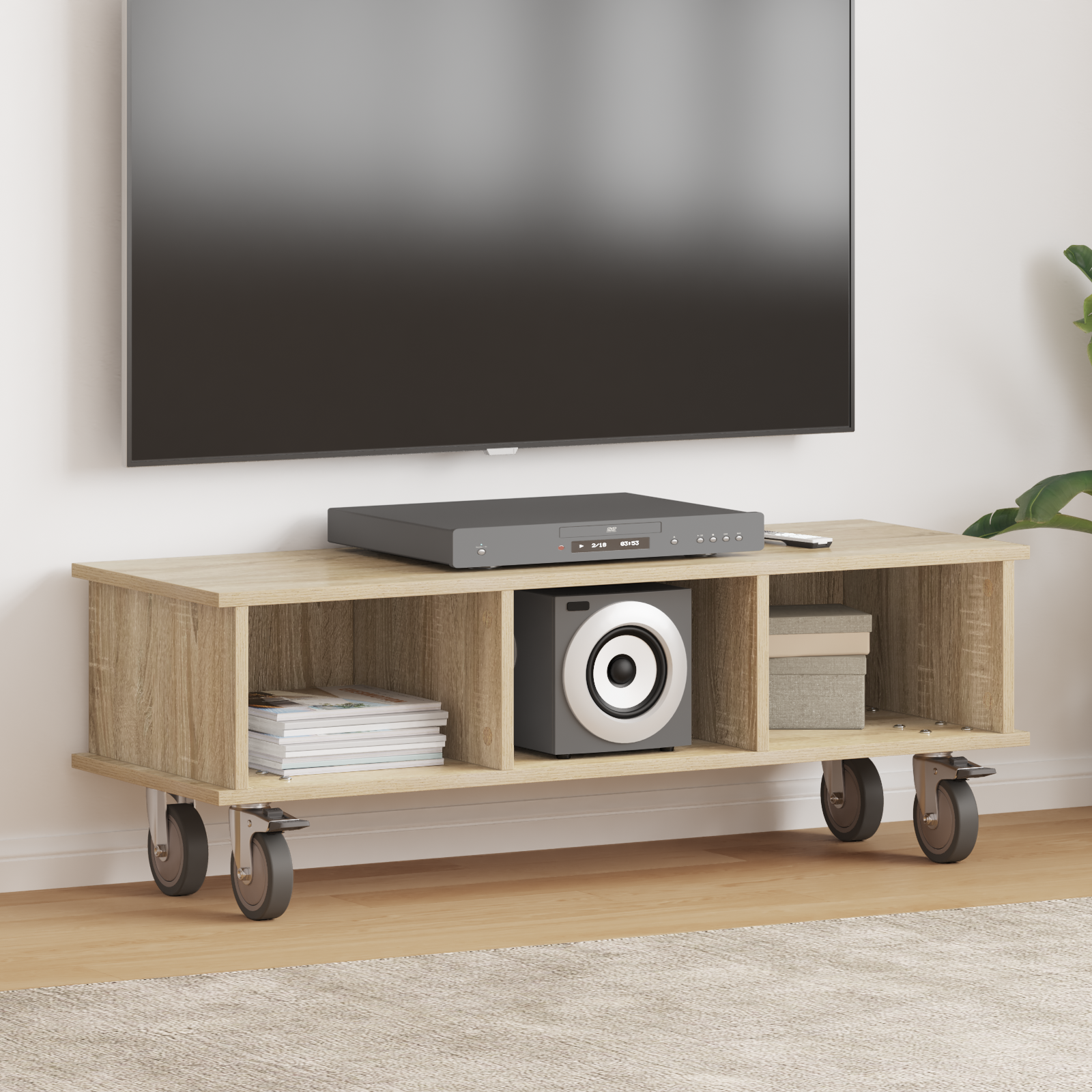 vidaXL Stół pod telewizor 100 x 35 x 35 cm Dąb Sonoma