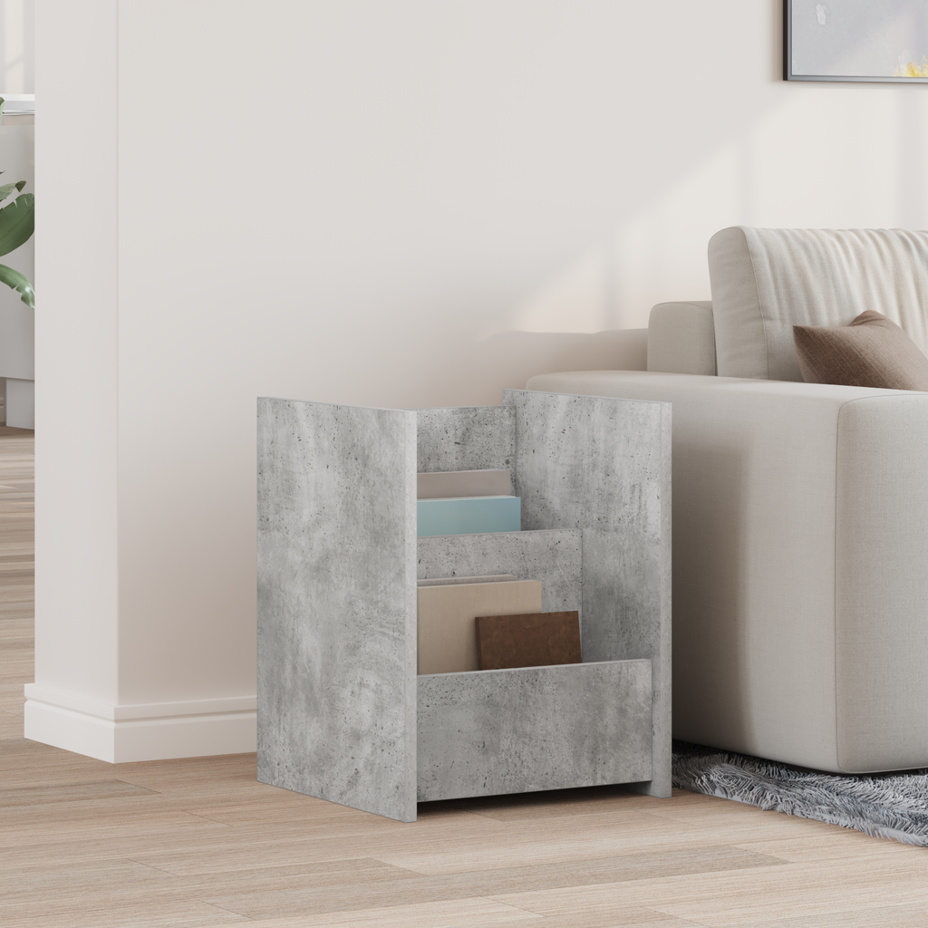 vidaXL Regał na gazety Szary beton 35 x 35 x 45 cm Drewno inżynieryjne