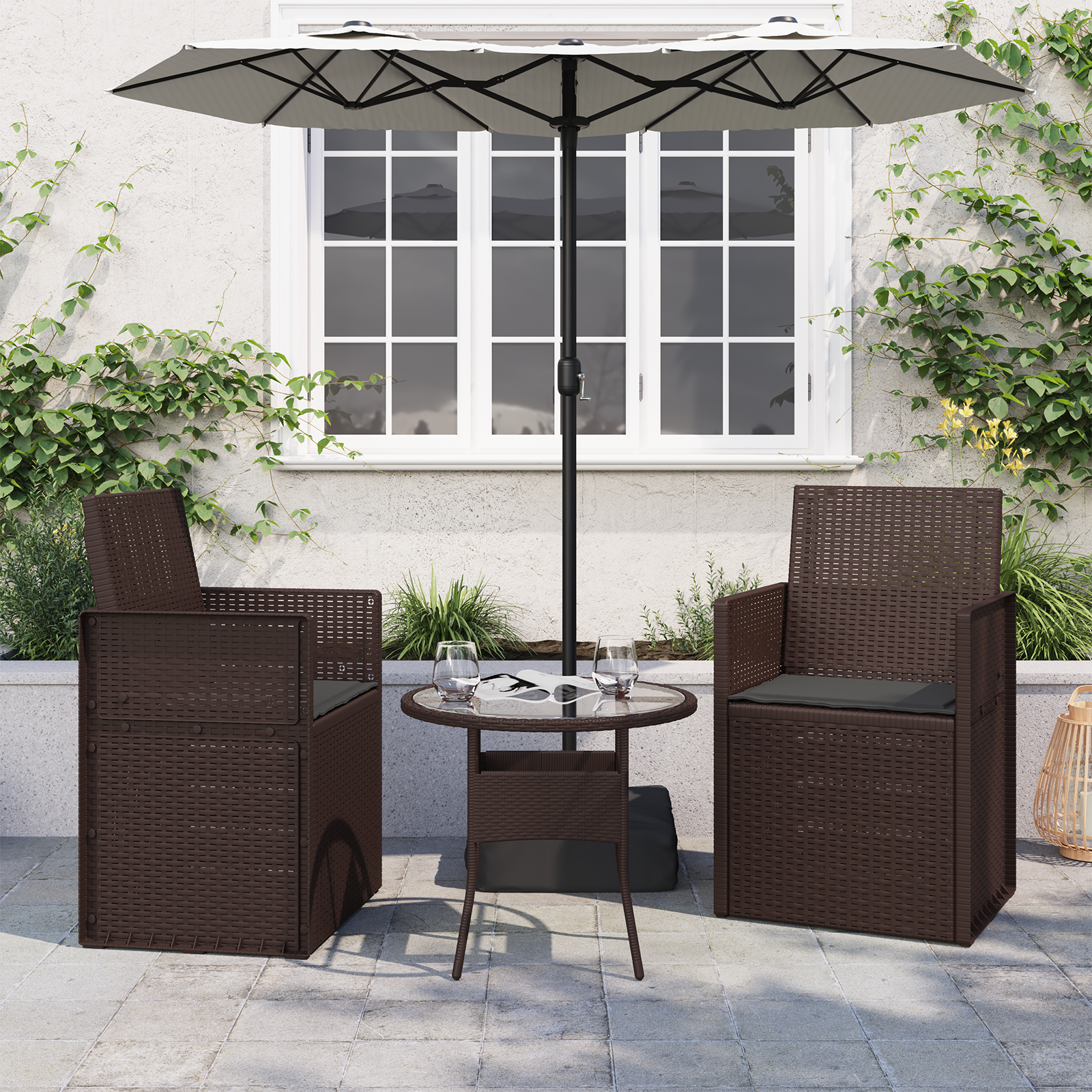 vidaXL Poduszki na siedziska 2 pcs antracytowy 47 x 36 x 2 cm