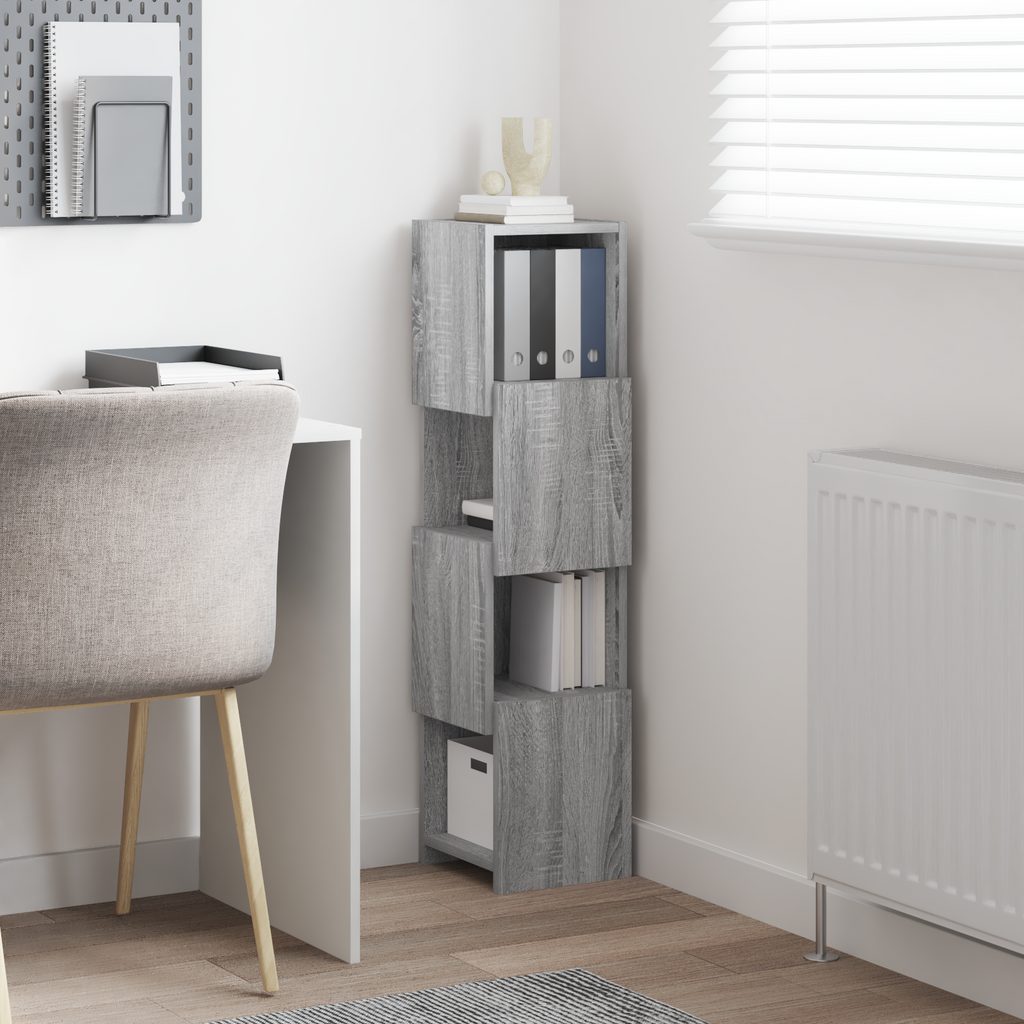 vidaXL Szafka narożna 25,5x25x102cm Drewno inżynieryjne Szary Sonoma