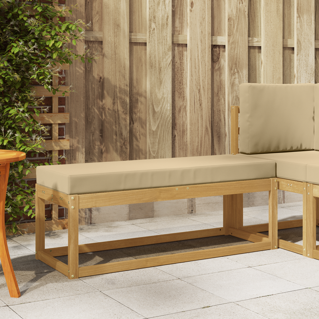 vidaXL Stołek Ławka na Zewnątrz z poduszką Biały 115 x 43 x 45 cm