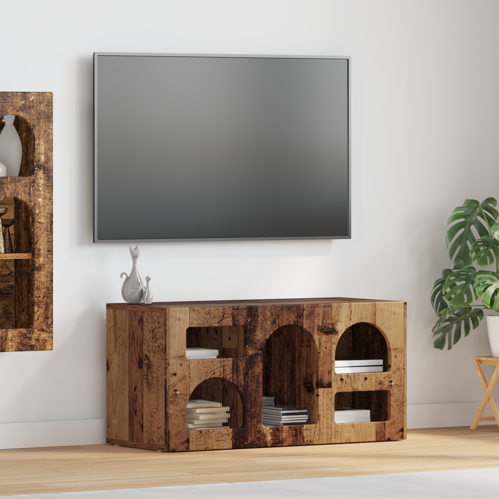vidaXL Szafka pod telewizor ELST 80 x 35 x 40 cm Stare drewno